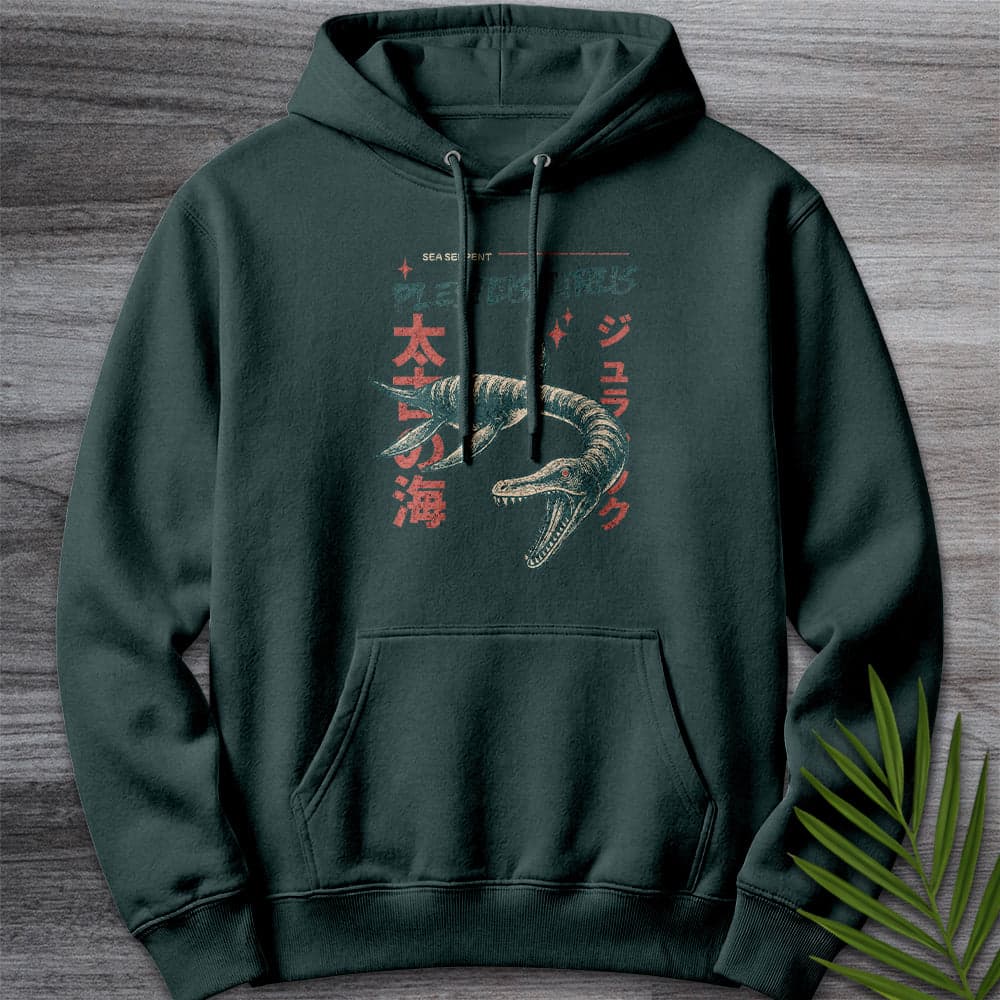 Hoodie S / Sports Green Plesiosaurus Ancient Sea Serpent Premium Hoodie