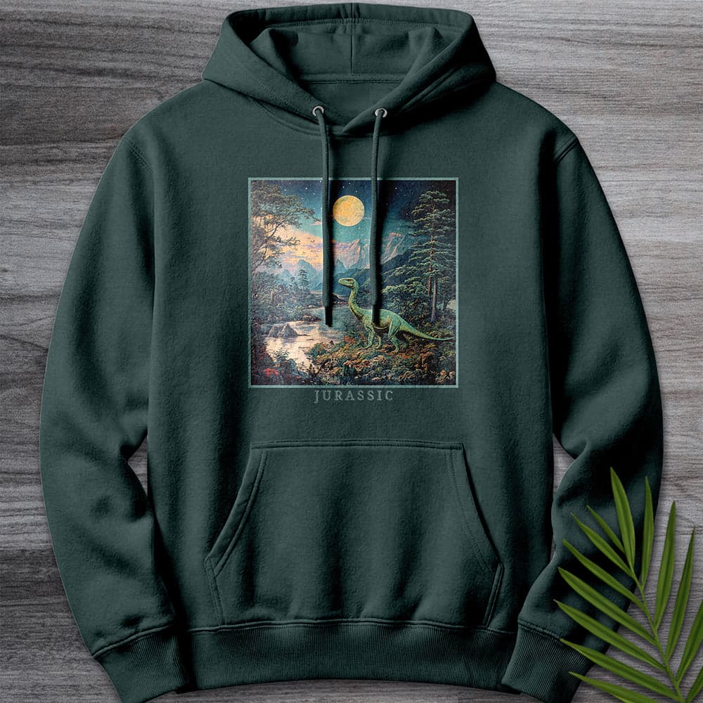 Hoodie S / Sports Green Prehistoric "Jurassic" Dinosaur Aesthetic Premium Hoodie