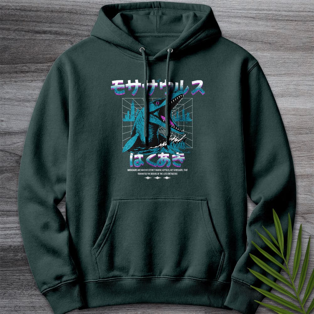 Hoodie S / Sports Green Retro Wave 90' S Mosasaurus Premium Hoodie