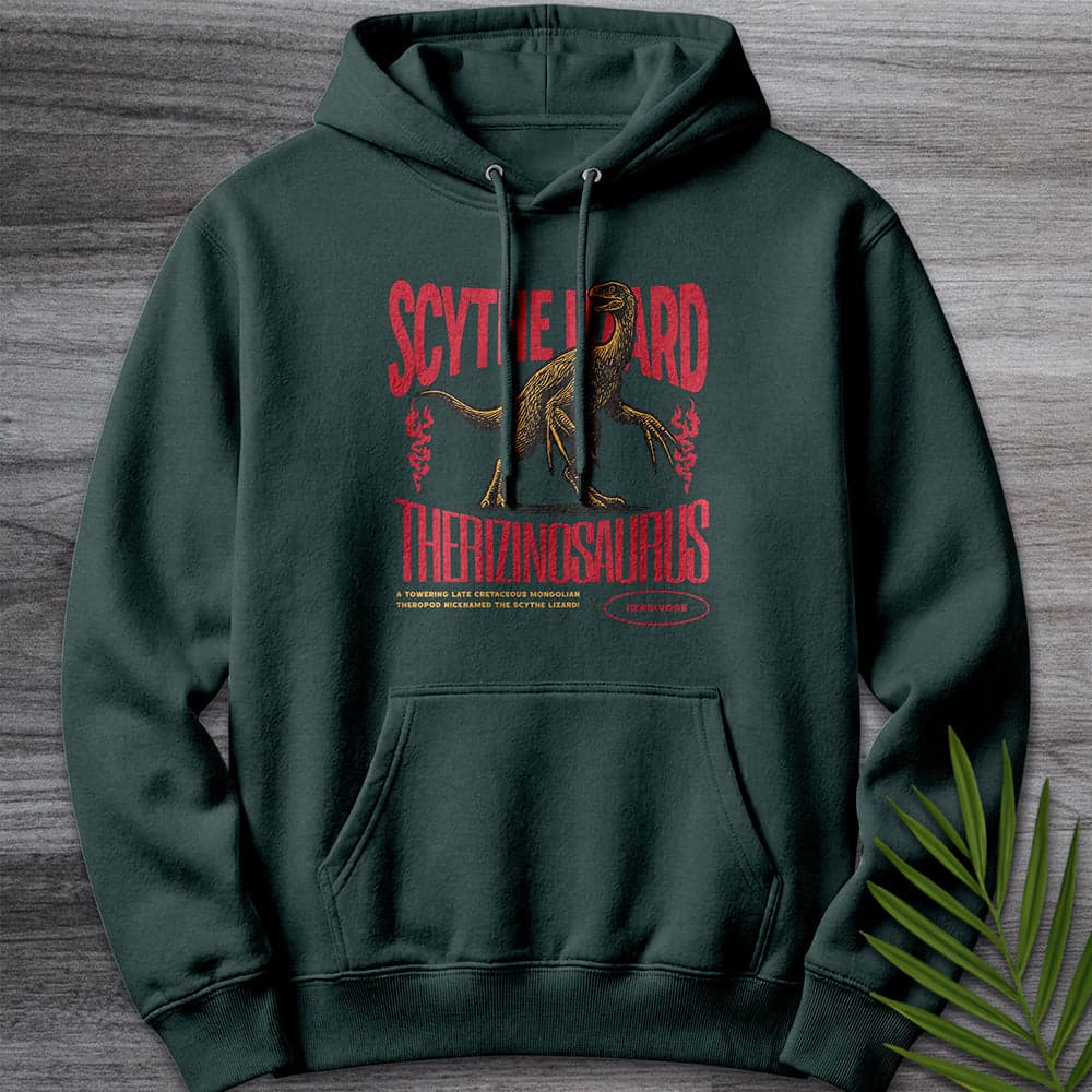 Hoodie S / Sports Green Therizinosaurus Scythe Lizard Vintage Premium Hoodie