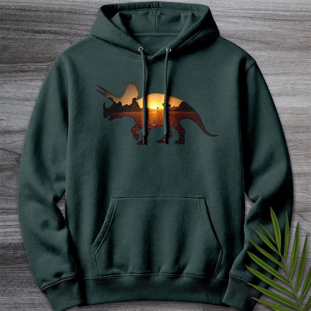 Hoodie S / Sports Green Triceratops Environment Silhouette Premium Hoodie
