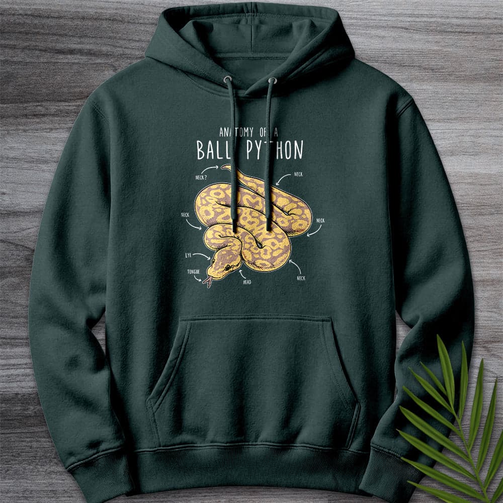 Hoodie S / Sports Green Vintage Banana Ball Python Anatomy Premium Hoodie