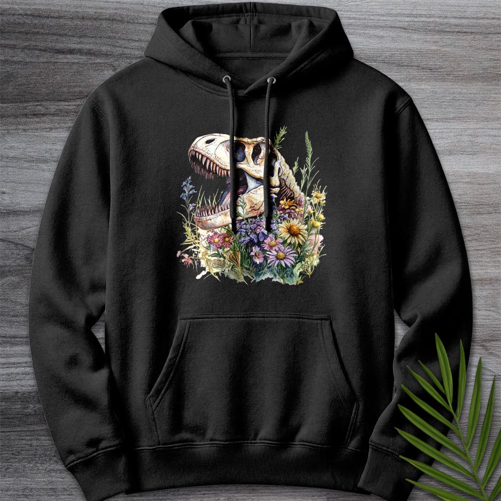 Hoodie XS / Black Blossoming T.rex Fossil Premium Hoodie
