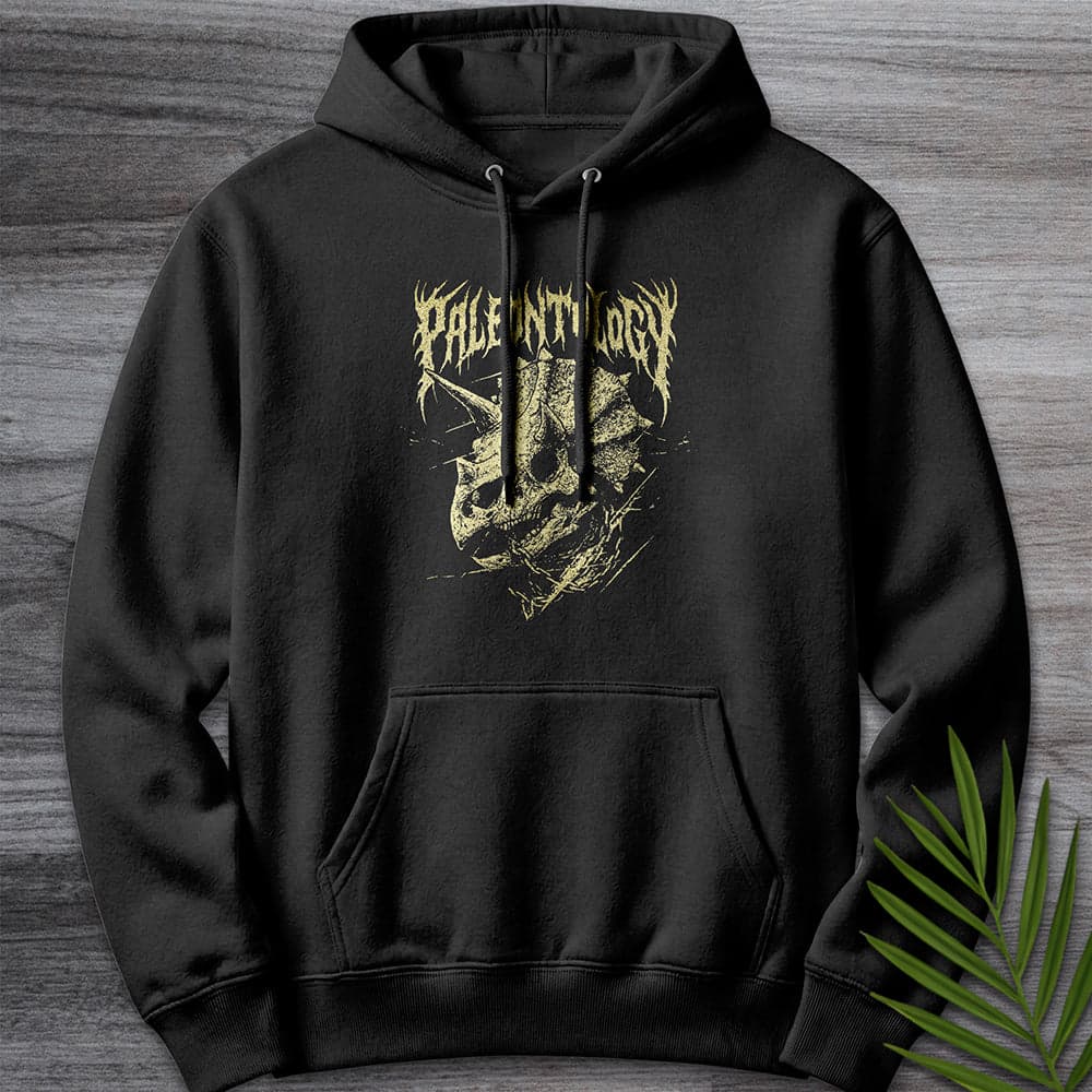 Hoodie XS / Black Metal Triceratops Skull & Chains Premium Hoodie