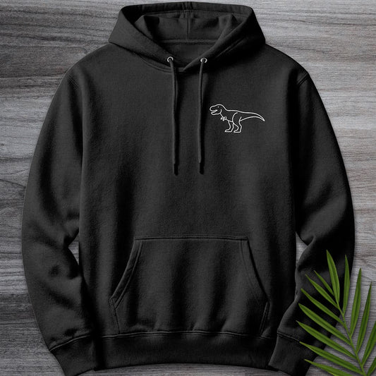 Hoodie XS / Black Minimalist Tyrannosaurus Line-Art Premium Hoodie