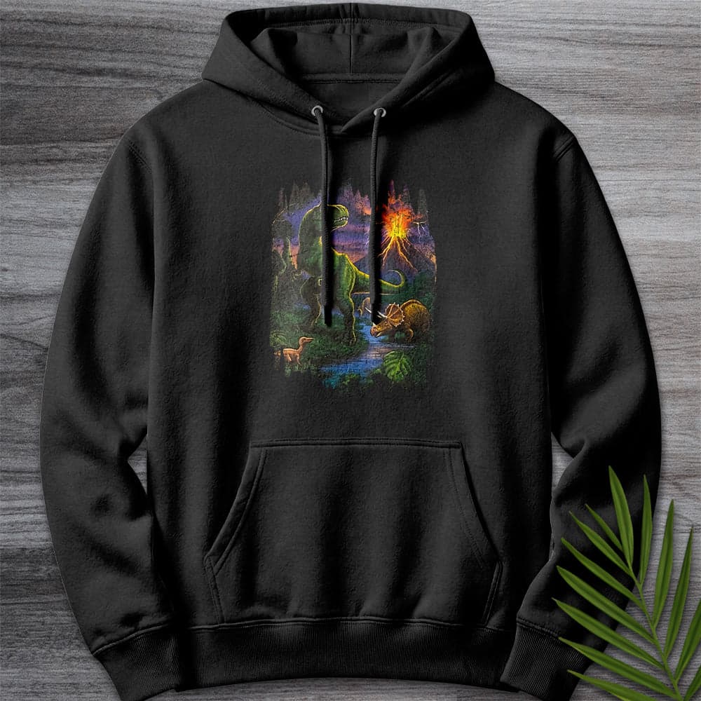 Hoodie XS / Black Nostalgic 90's Volcanic Dino Premium Hoodie