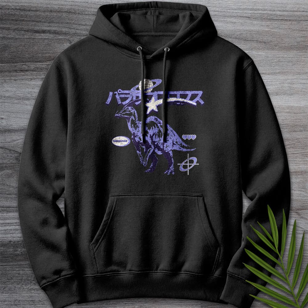 Hoodie XS / Black Old Vintage Japanese Parasaurolophus Premium Hoodie