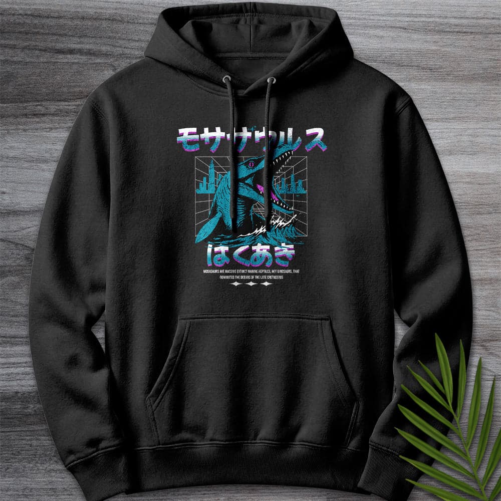 Hoodie XS / Black Retro Wave 90' S Mosasaurus Premium Hoodie
