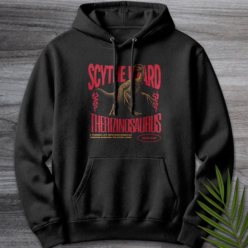 Hoodie XS / Black Therizinosaurus Scythe Lizard Vintage Premium Hoodie