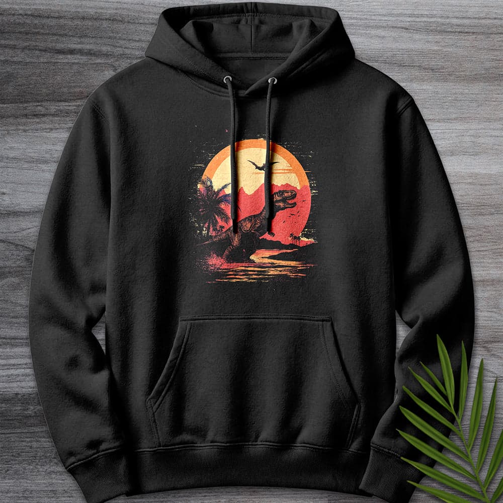 Hoodie XS / Black Vintage Mesozoic Retro Jungle Premium Hoodie