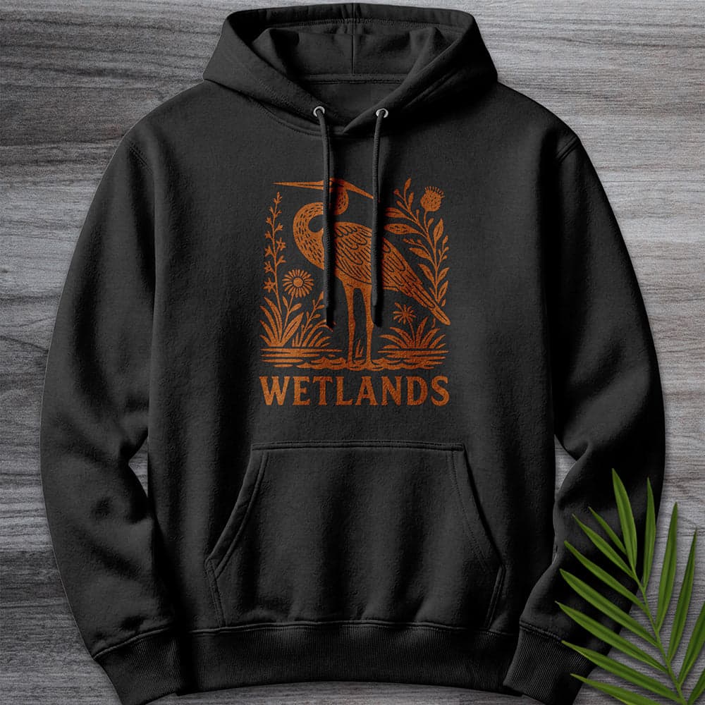 Hoodie XS / Black Wetland Heron Flora Premium Hoodie