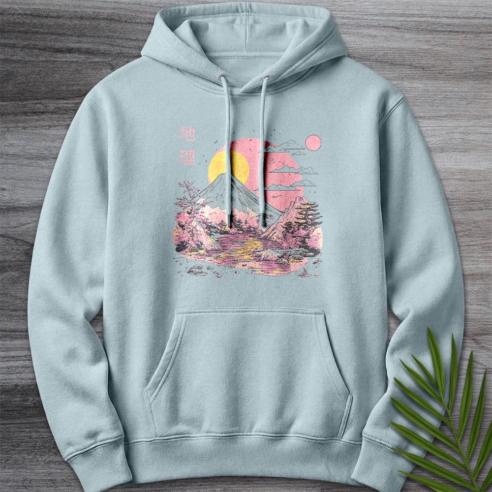 Hoodie XS / Blue Mist 1980's Geography Aesthetic Graphic Premium Hoodie