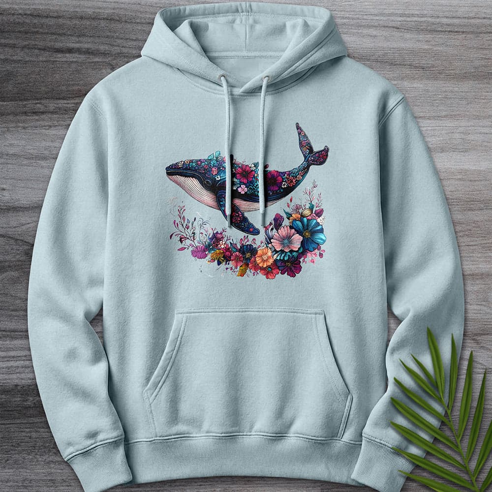 Hoodie XS / Blue Mist Blossom Marine Whale Premium Hoodie