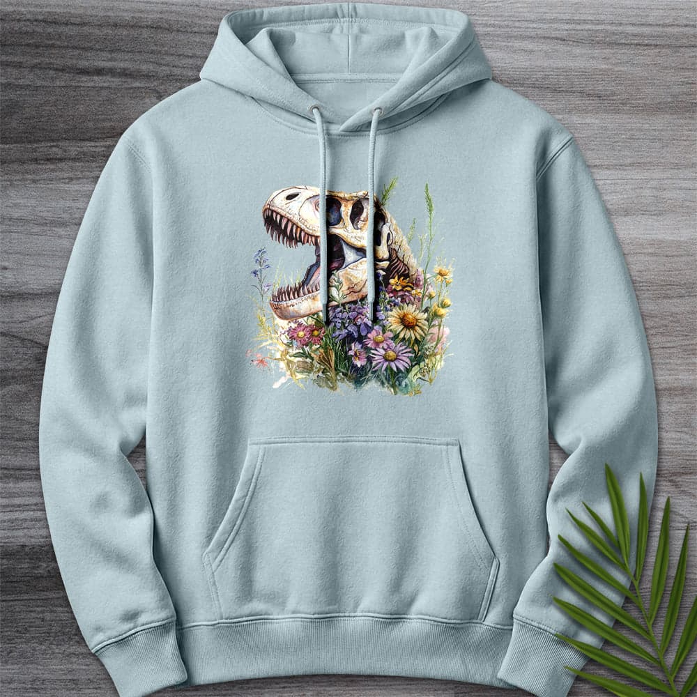Hoodie XS / Blue Mist Blossoming T.rex Fossil Premium Hoodie