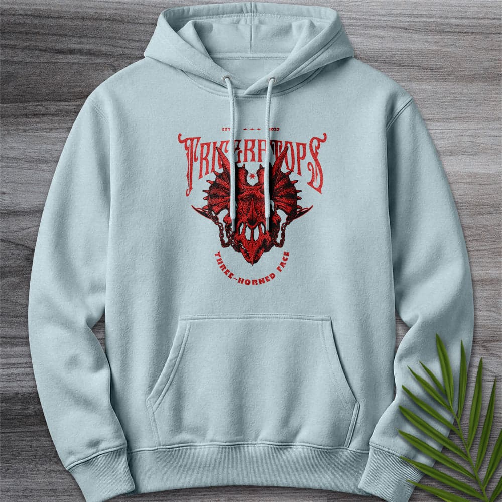 Hoodie XS / Blue Mist Gothic Three-Horned Face Premium Hoodie