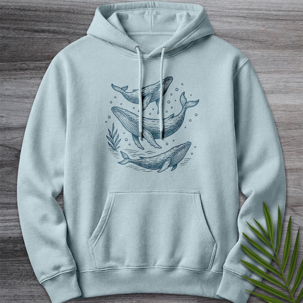 Hoodie XS / Blue Mist Oceanic Whale Mammal Premium Hoodie