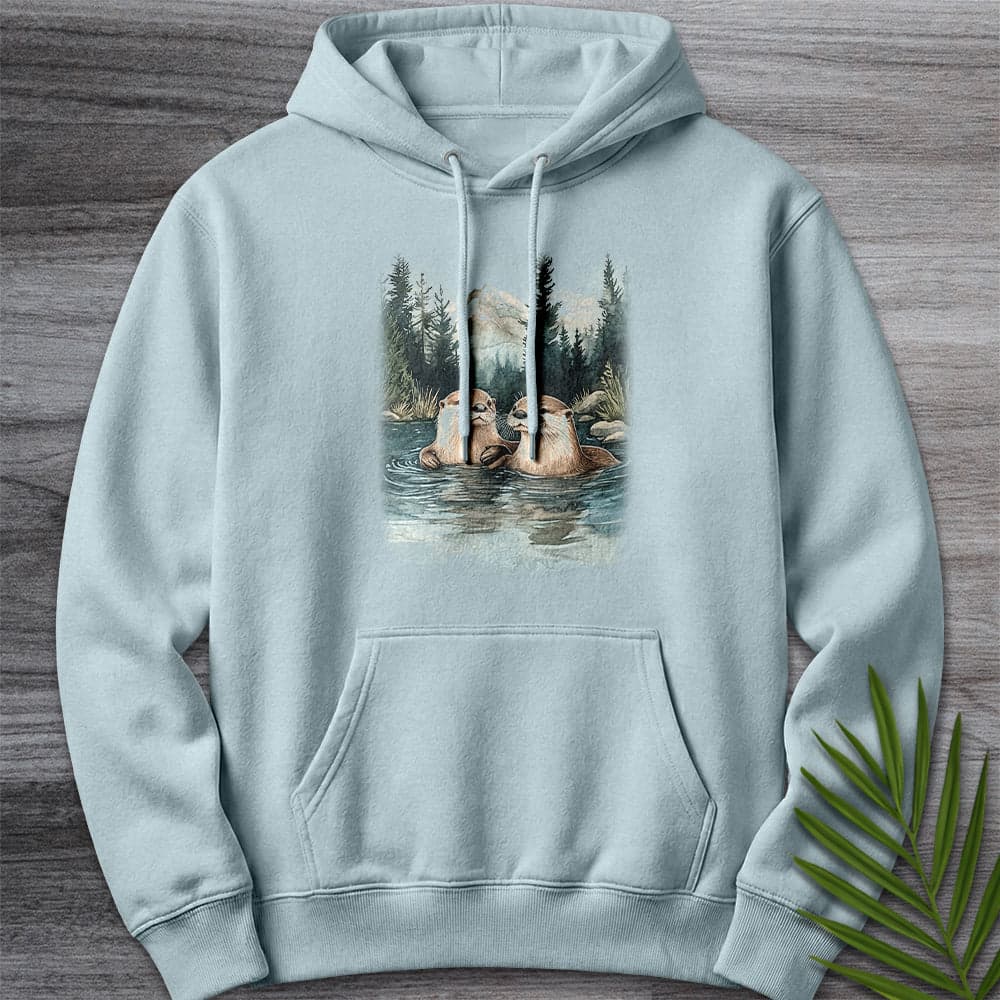 Hoodie XS / Blue Mist Otters of the Alpine Waters Premium Hoodie