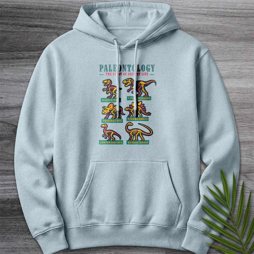 Hoodie XS / Blue Mist Paleontology Vintage Fossil Names Premium Hoodie