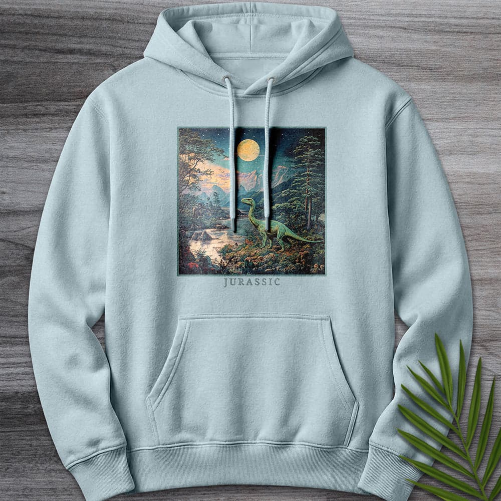 Hoodie XS / Blue Mist Prehistoric "Jurassic" Dinosaur Aesthetic Premium Hoodie