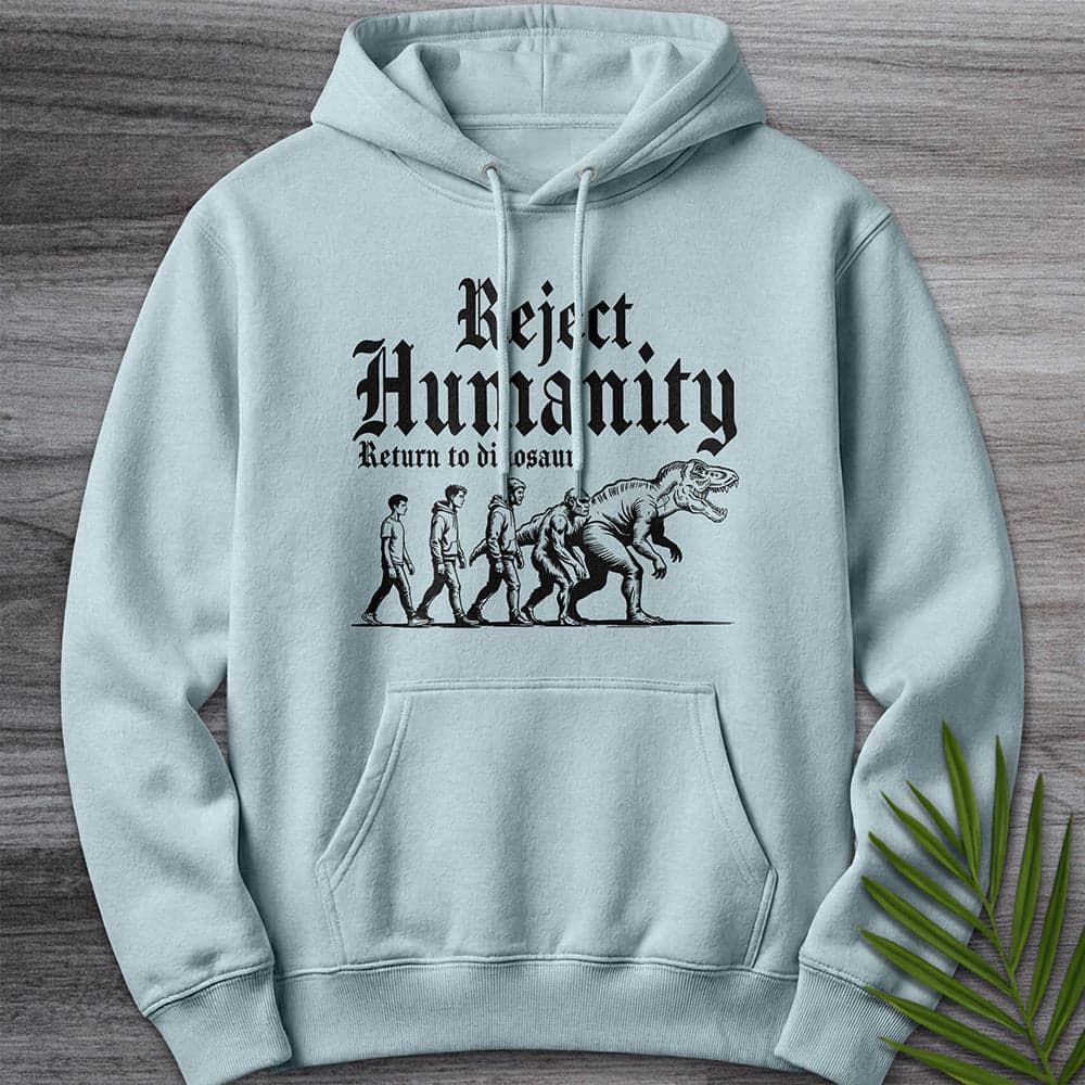 Hoodie XS / Blue Mist Reject Humanity, Return to Dino Premium Hoodie