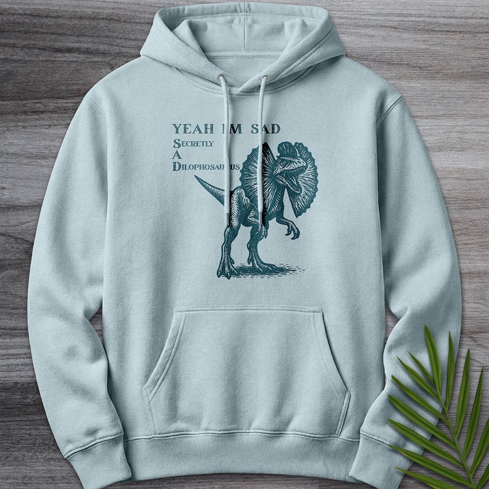 Hoodie XS / Blue Mist Secretly A Dilophosaurus (SAD) Premium Hoodie