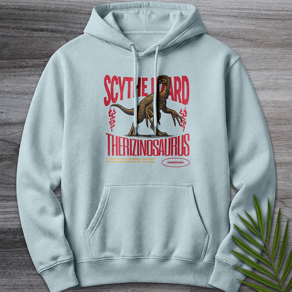 Hoodie XS / Blue Mist Therizinosaurus Scythe Lizard Vintage Premium Hoodie