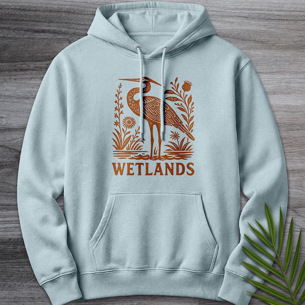 Hoodie XS / Blue Mist Wetland Heron Flora Premium Hoodie