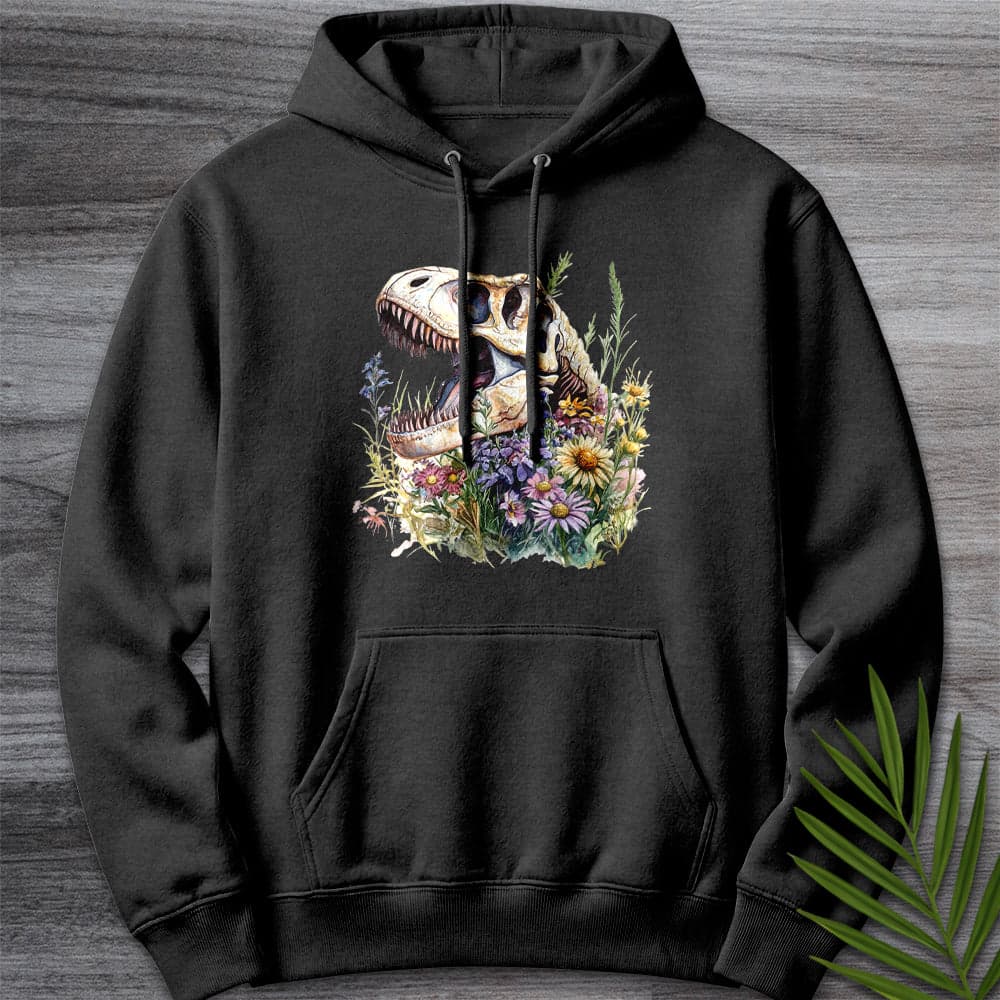 Hoodie XS / Charcoal Heather Blossoming T.rex Fossil Premium Hoodie