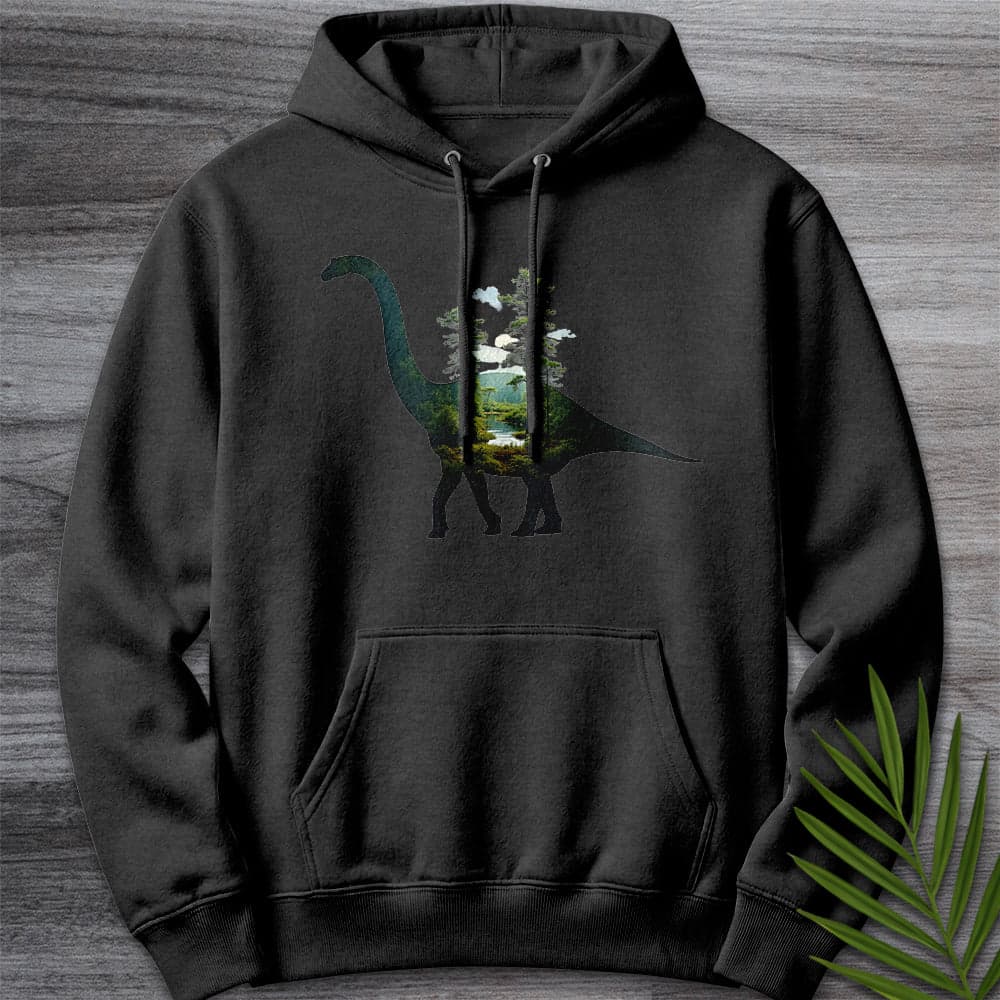 Hoodie XS / Charcoal Heather Brachiosaurus Environment Silhouette Premium Hoodie