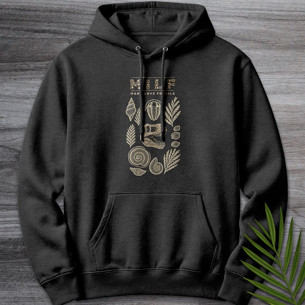 Hoodie XS / Charcoal Heather Man I Love Fossils  Premium Hoodie