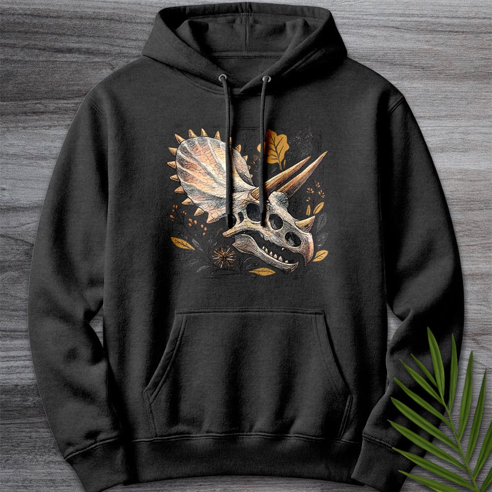 Hoodie XS / Charcoal Heather Metal Parasaurolophus Ferns Premium Hoodie