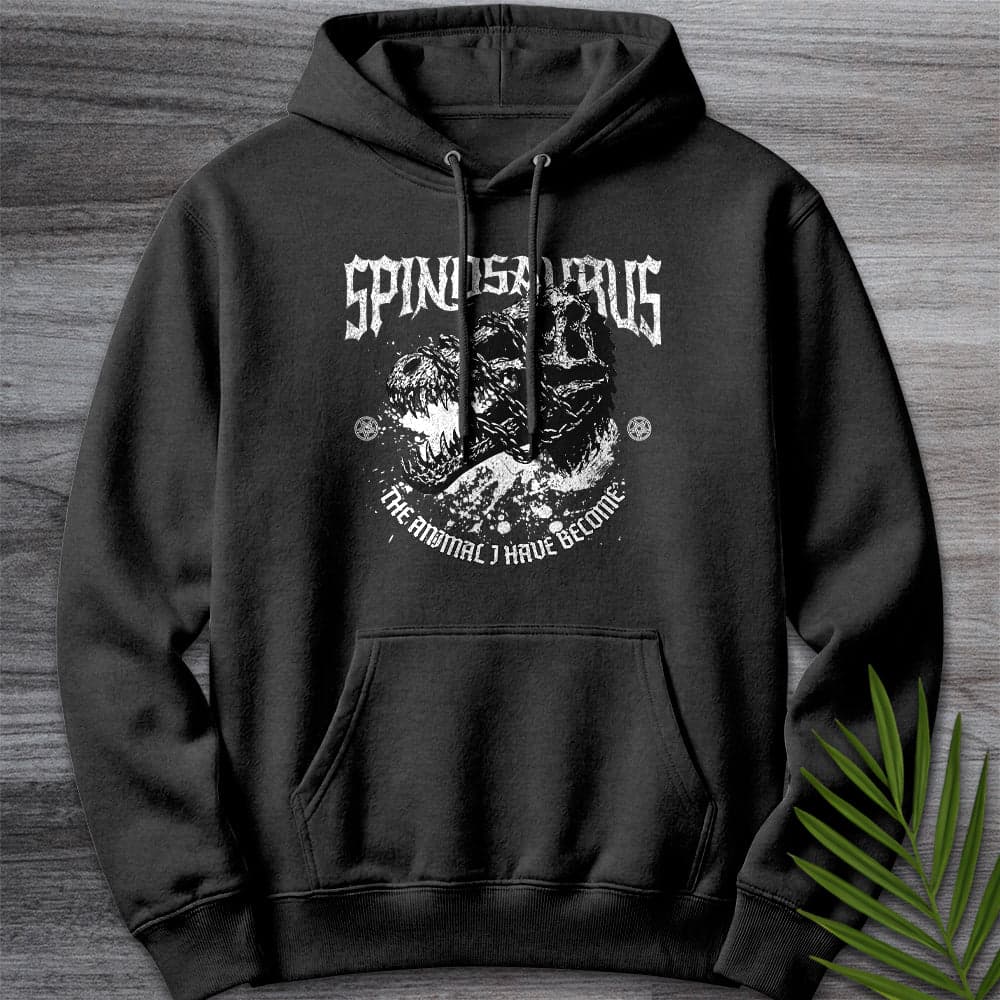 Hoodie XS / Charcoal Heather Metal Spinosaurus & Chains Premium Hoodie