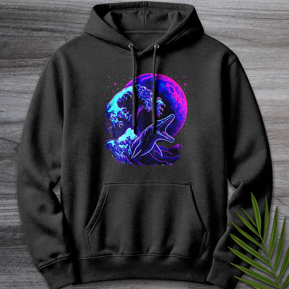 Hoodie XS / Charcoal Heather Mosasaur Cybermoon Wave Premium Hoodie