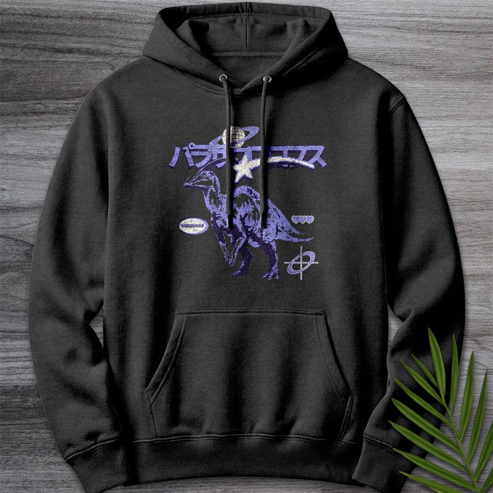 Hoodie XS / Charcoal Heather Old Vintage Japanese Parasaurolophus Premium Hoodie
