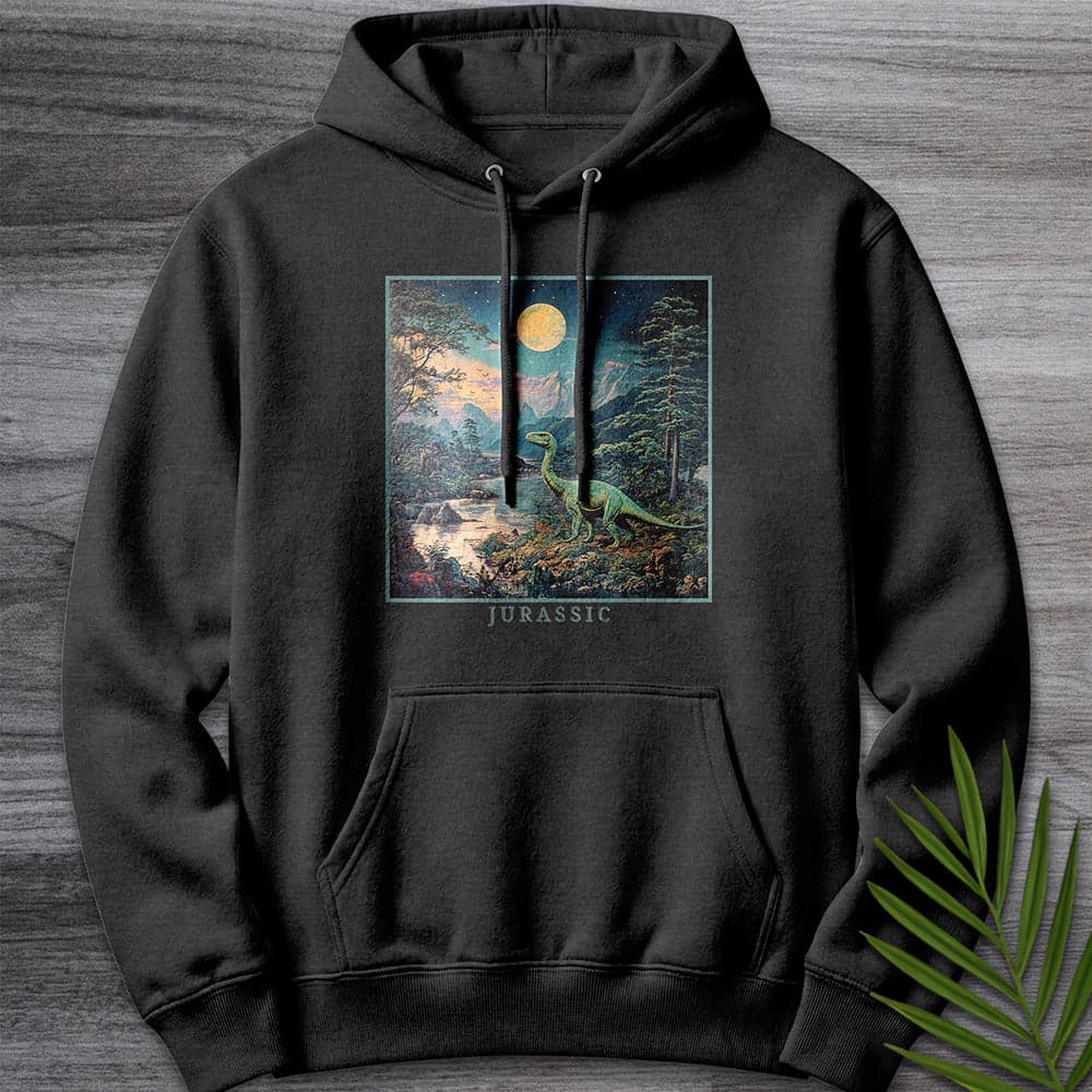 Hoodie XS / Charcoal Heather Prehistoric "Jurassic" Dinosaur Aesthetic Premium Hoodie