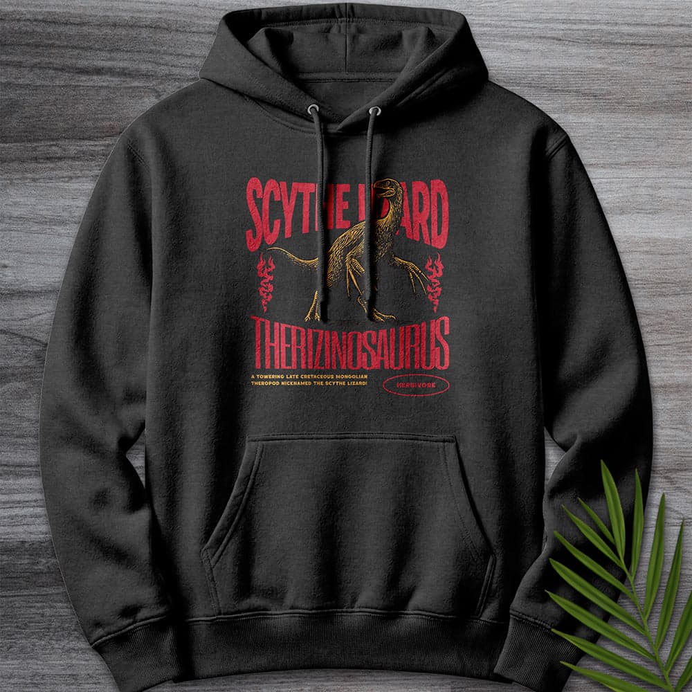 Hoodie XS / Charcoal Heather Therizinosaurus Scythe Lizard Vintage Premium Hoodie