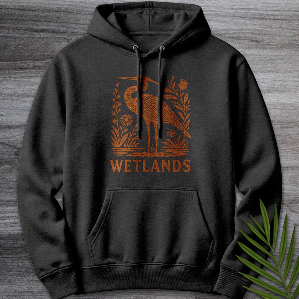 Hoodie XS / Charcoal Heather Wetland Heron Flora Premium Hoodie