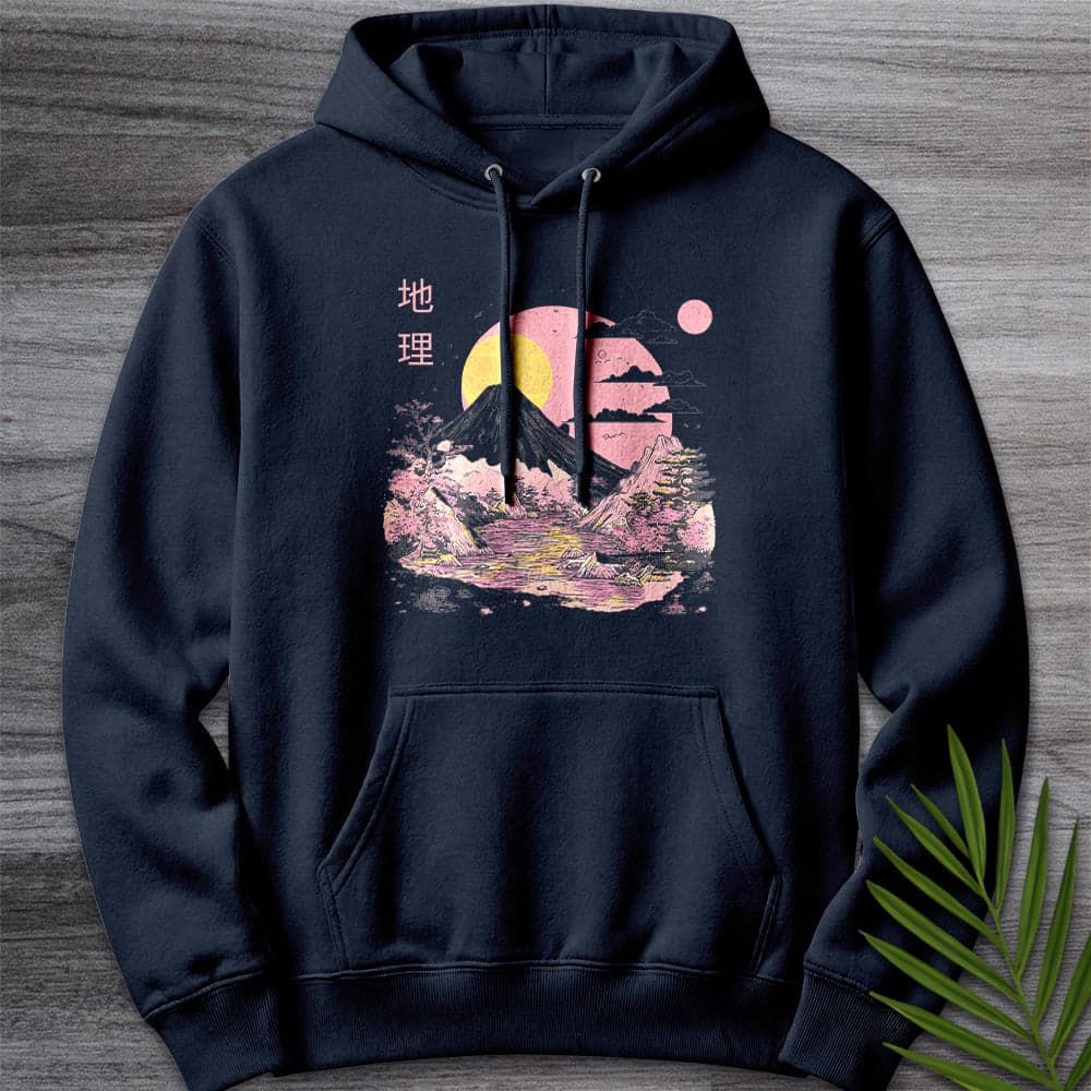 Hoodie XS / Navy 1980's Geography Aesthetic Graphic Premium Hoodie