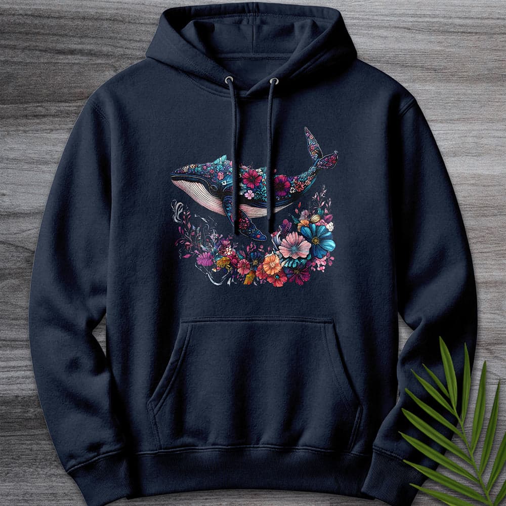 Hoodie XS / Navy Blossom Marine Whale Premium Hoodie