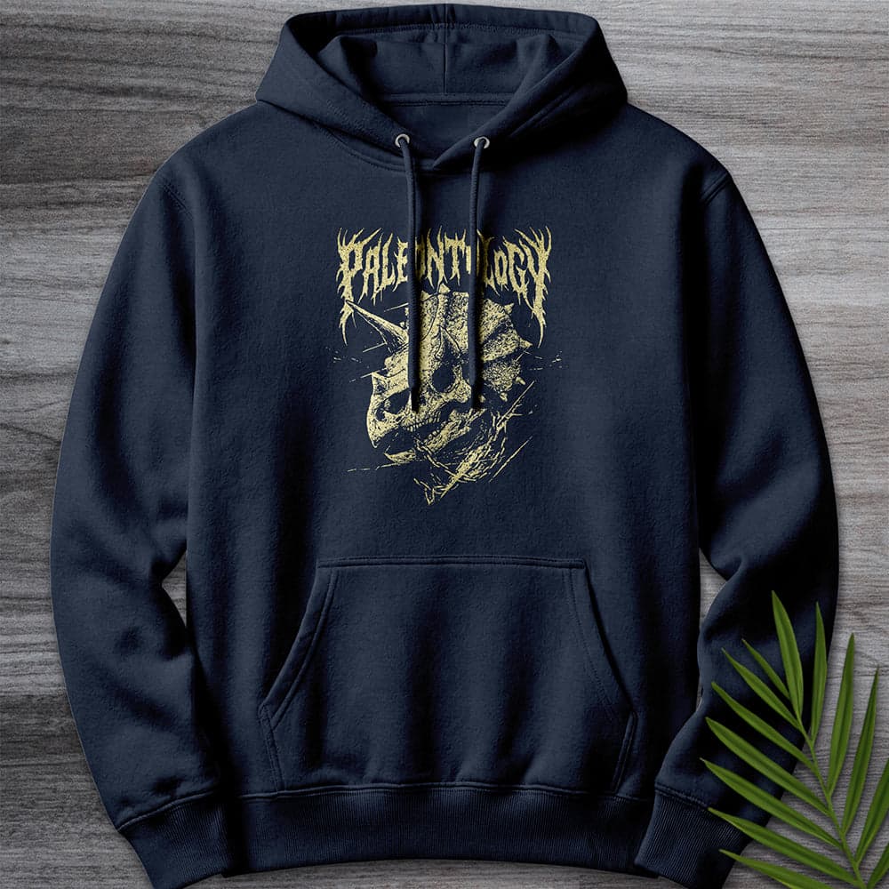 Hoodie XS / Navy Metal Triceratops Skull & Chains Premium Hoodie
