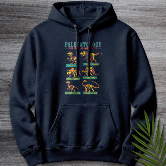 Hoodie XS / Navy Paleontology Vintage Fossil Names Premium Hoodie