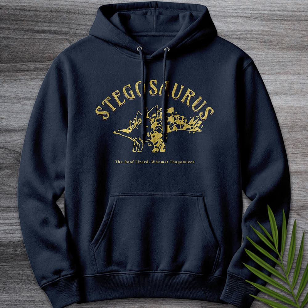Hoodie XS / Navy Stegosaurus Whomst Thagomizes Premium Hoodie