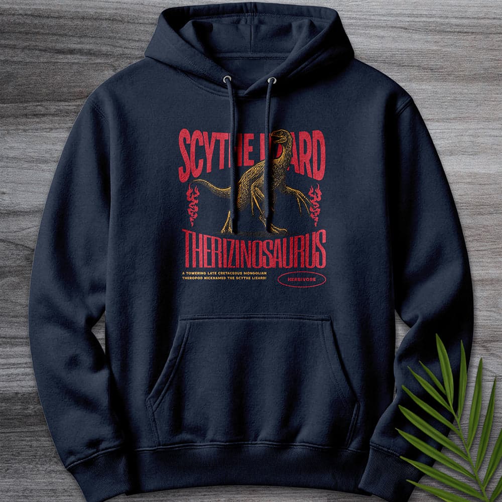 Hoodie XS / Navy Therizinosaurus Scythe Lizard Vintage Premium Hoodie