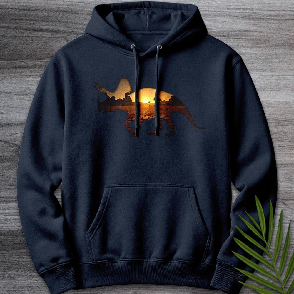 Hoodie XS / Navy Triceratops Environment Silhouette Premium Hoodie