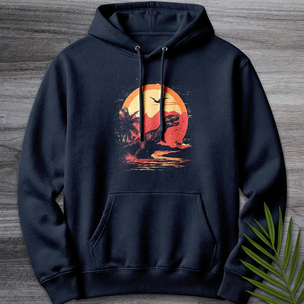 Hoodie XS / Navy Vintage Mesozoic Retro Jungle Premium Hoodie