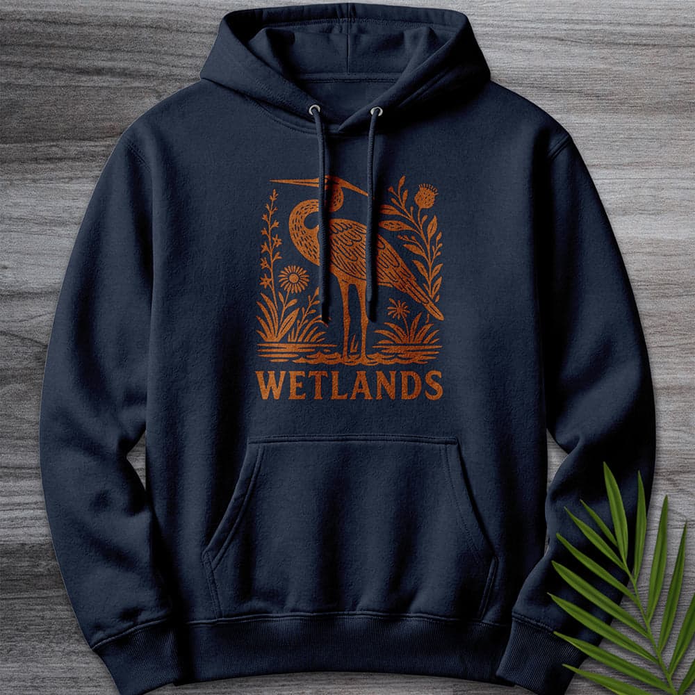 Hoodie XS / Navy Wetland Heron Flora Premium Hoodie