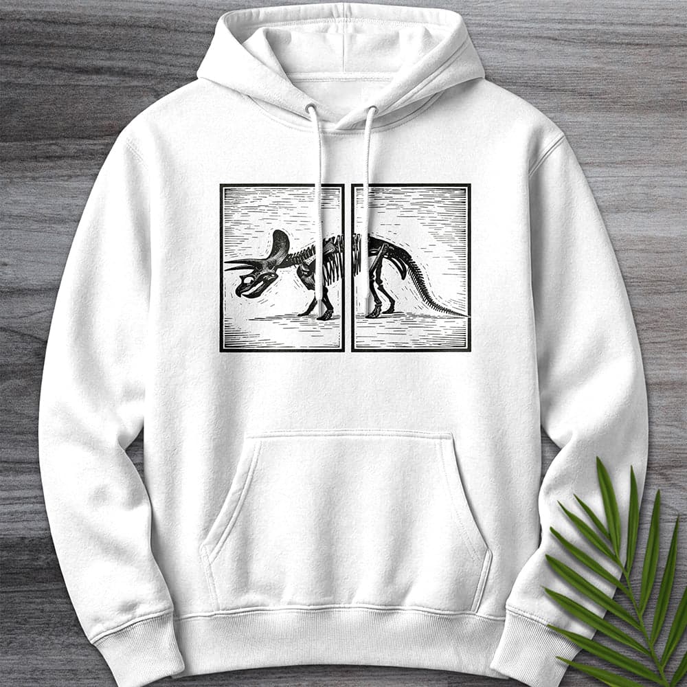 Hoodie XS / White Across Triceratops Panels Premium Hoodie