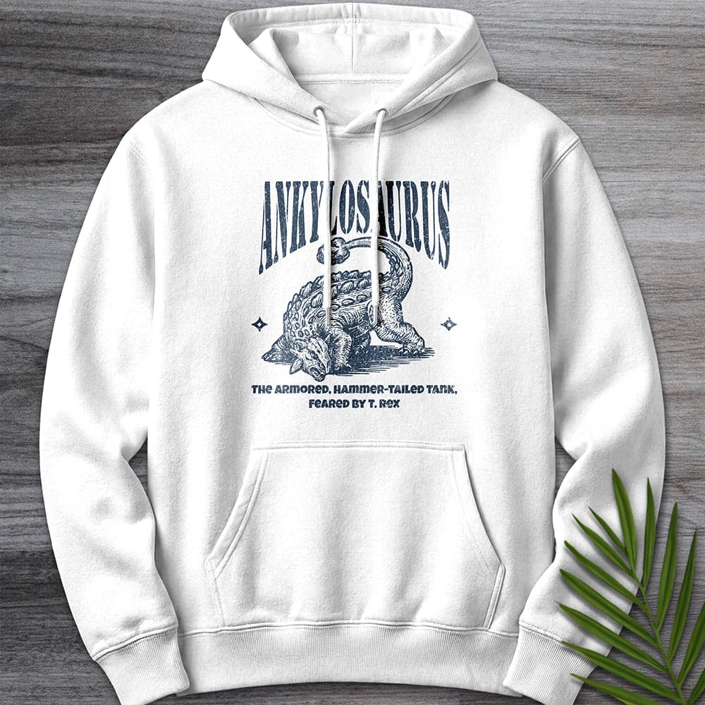 Hoodie XS / White Ankylosaurus Hammer-Tailed Premium Hoodie