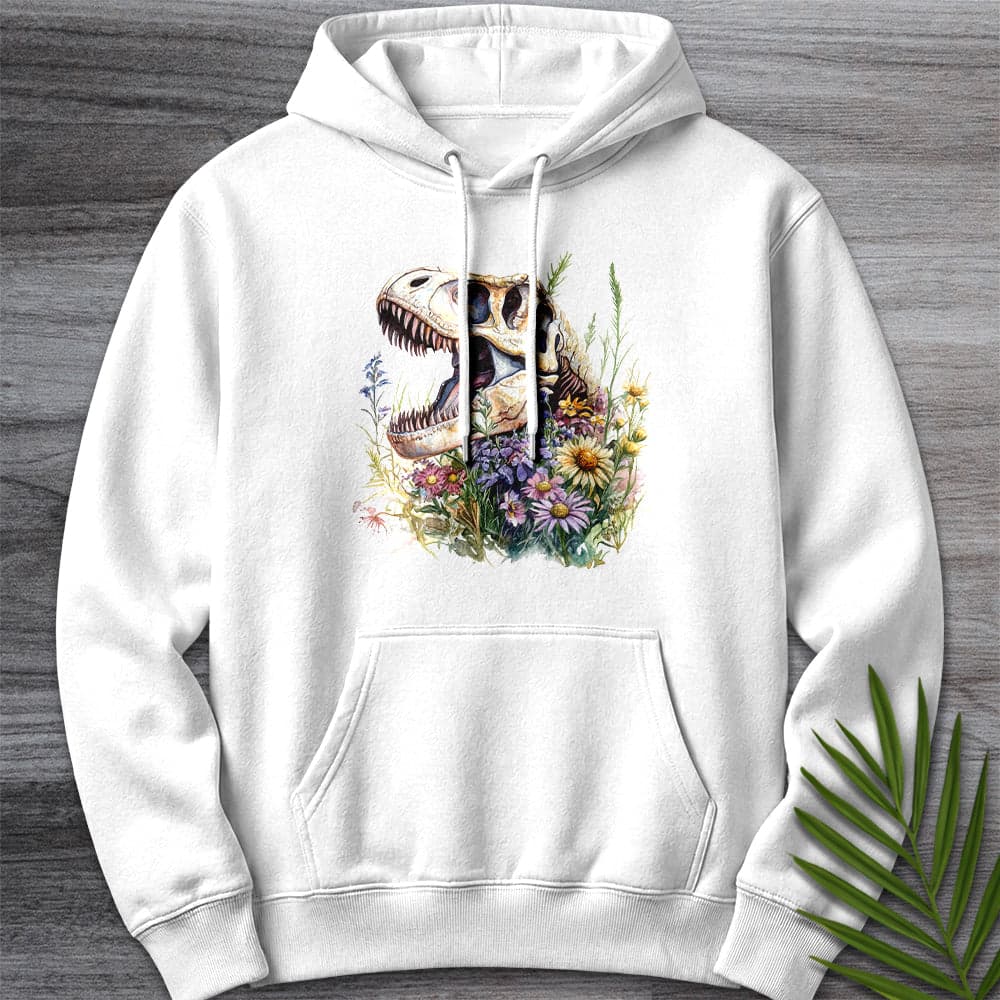 Hoodie XS / White Blossoming T.rex Fossil Premium Hoodie