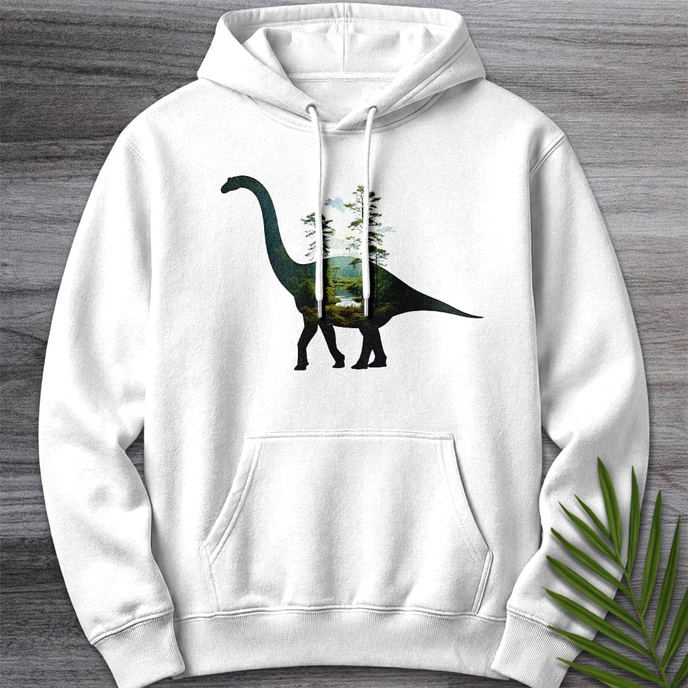 Hoodie XS / White Brachiosaurus Environment Silhouette Premium Hoodie